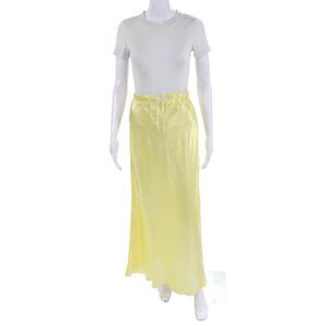 Designer Women Maxi Skirt Yellow Size S